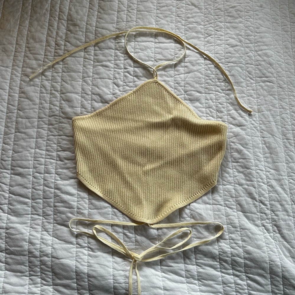 Cream Knit Halter Top